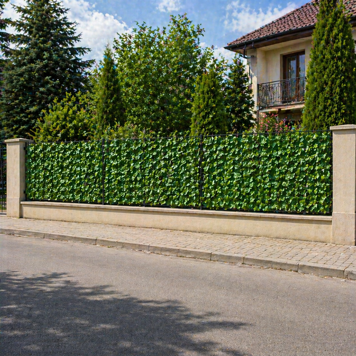 Panou Gard Artificial cu Frunze Ivy 3m x 1m, Paravan Verde, Balcon, Terasa, Gradina