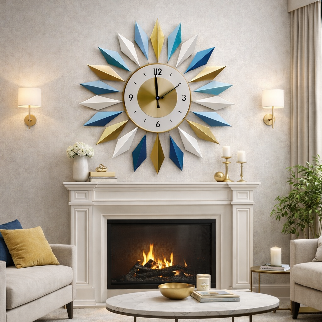 Ceas de perete decorativ 60 cm, design modern elegant, mecanism silentios, decor living premium, ceas mare de perete stil lux