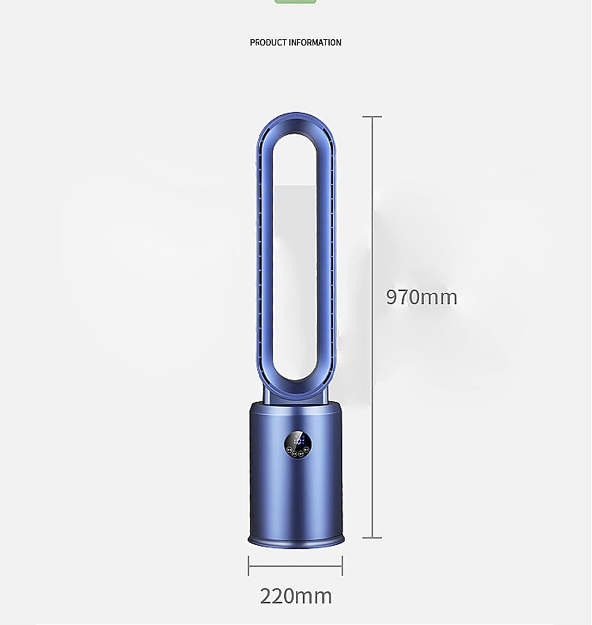 Ventilator fara pale cu purificare HEPA si telecomanda – 3 viteze, oscilatie 120°, design modern
