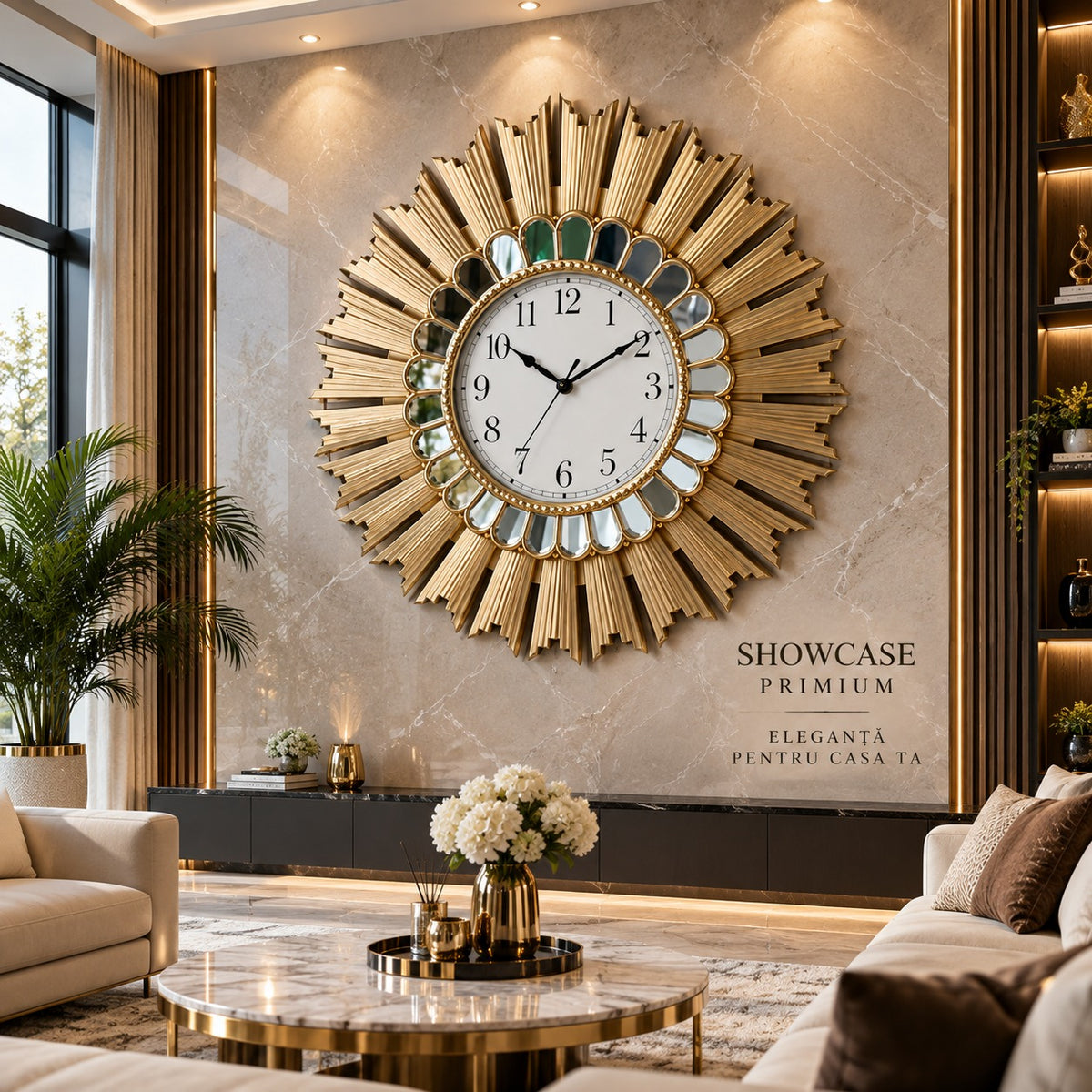 Ceas de Perete Decorativ Premium Design Elegant Mecanism Quartz 70 cm