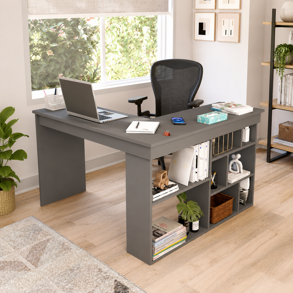 Birou modern cu rafturi laterale, PAL 18 mm, 120 x 40 x 73,5 cm - detaliu produs