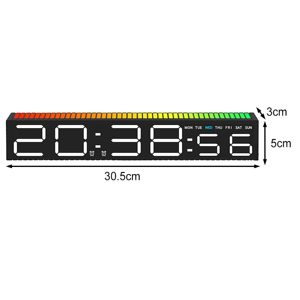 Ceas Electronic LED cu 2 Moduri de Afișare 9 Culori si Functie Pickup Reactiva la Sunet