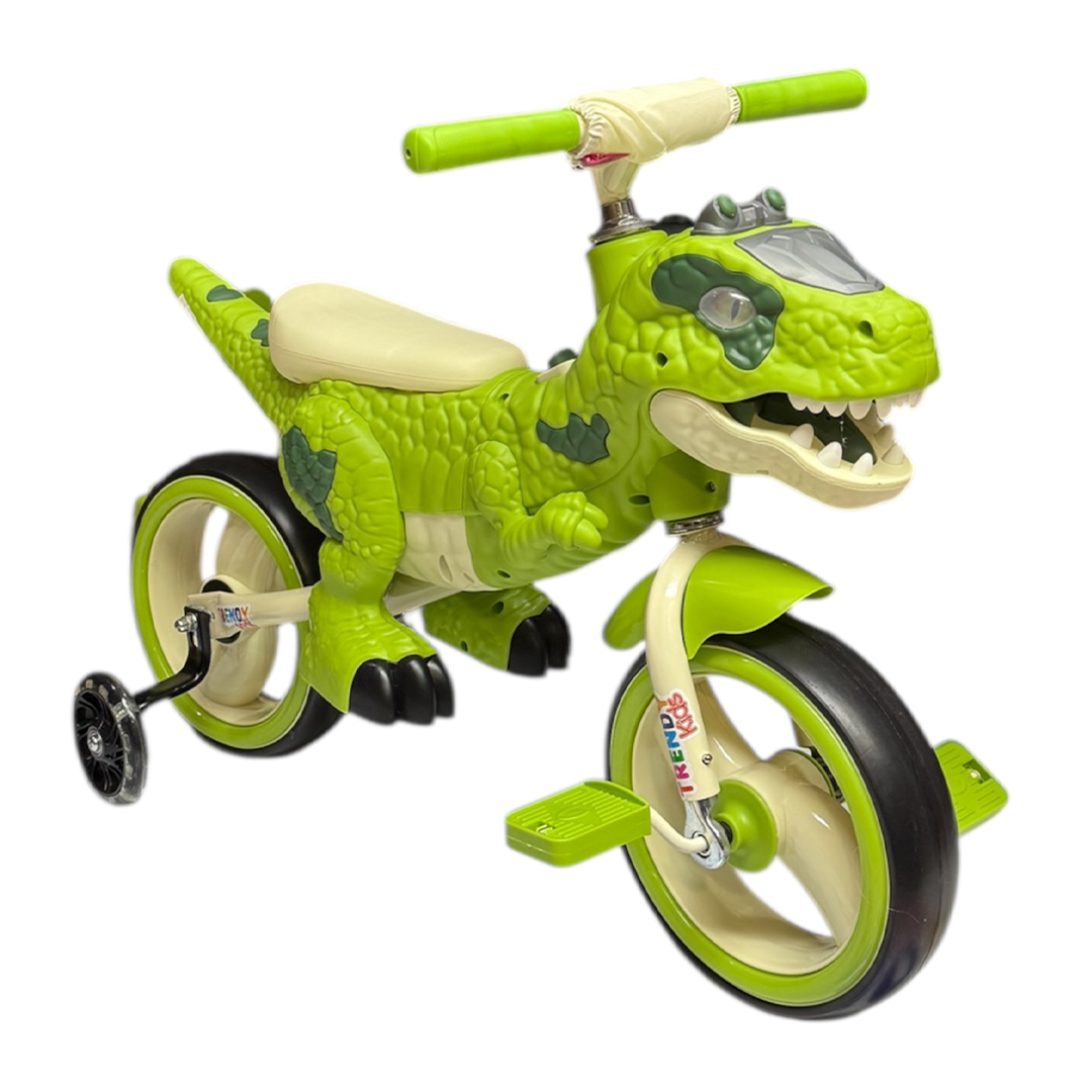 Tricicleta Jurassic T-Rex 2 in 1 Bicicleta Roti EVA Silentioase Ochi LED 2-8 Ani - detaliu produs