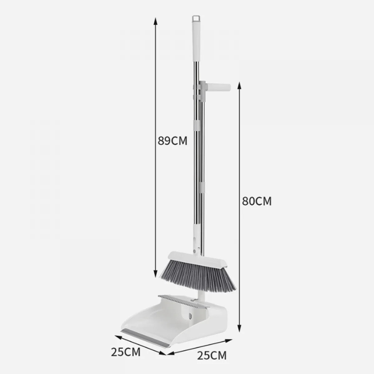 Set matura si faras pliabil, coada inox, perii moi de 7.5 cm, alb