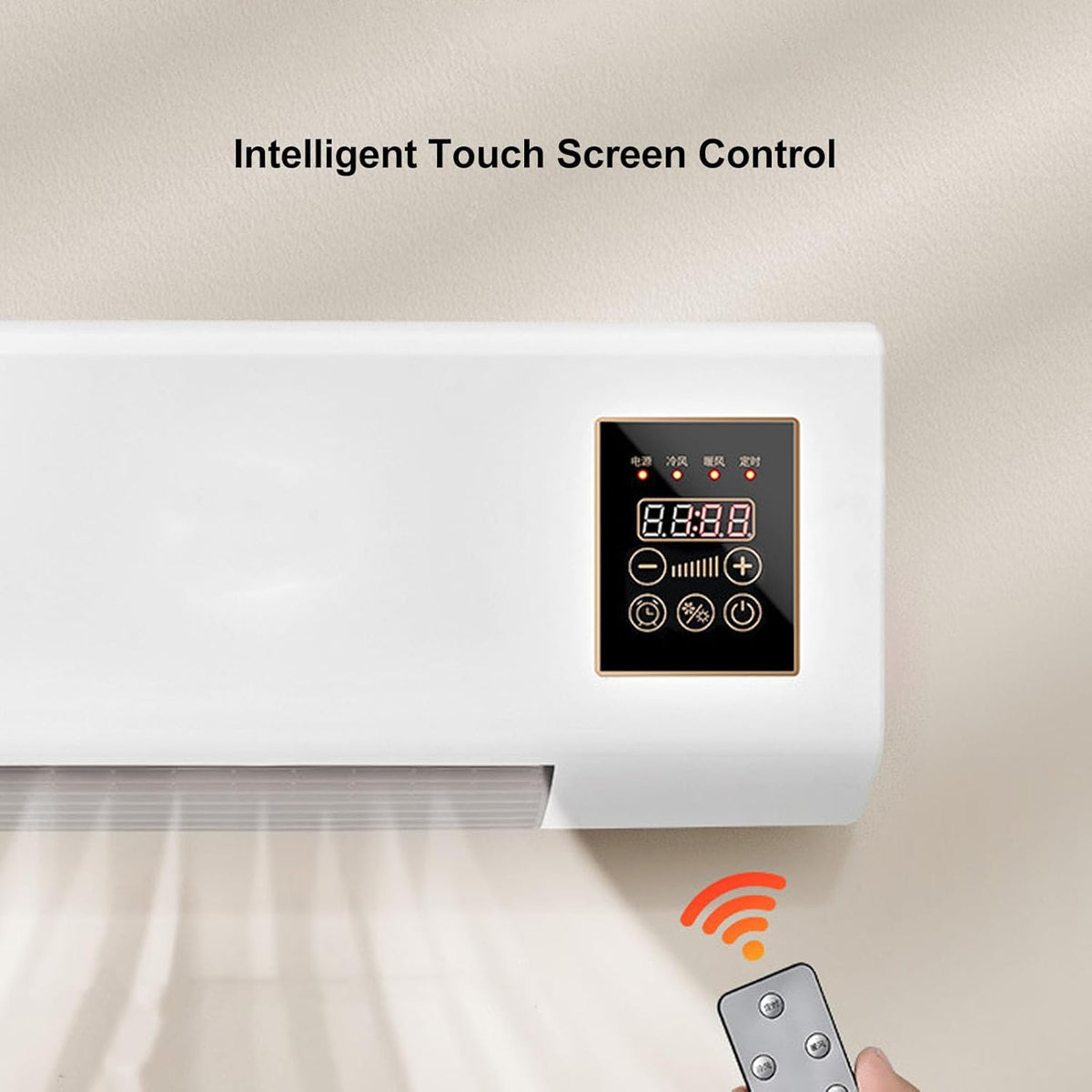 Mini aer conditionat cu ventilator, 2 in 1, 55 cm, Rece/Cald, 16 - 40 grade, 1800W, cu telecomanda, Alb