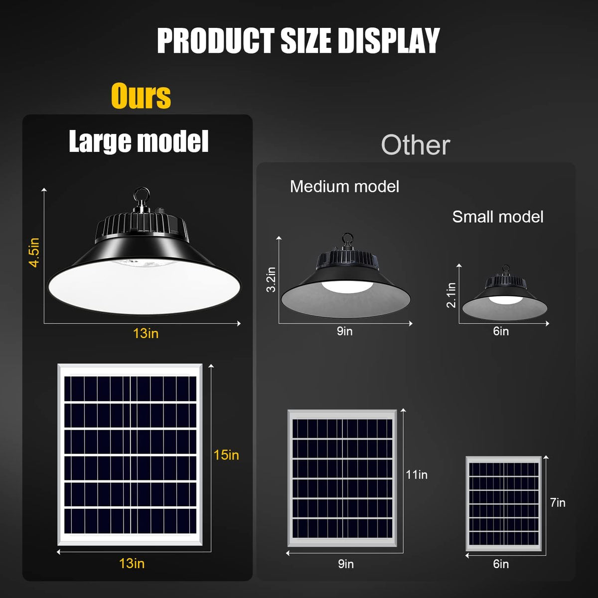 Lampa Solara LED 100/150W de Hala cu Panou Solar