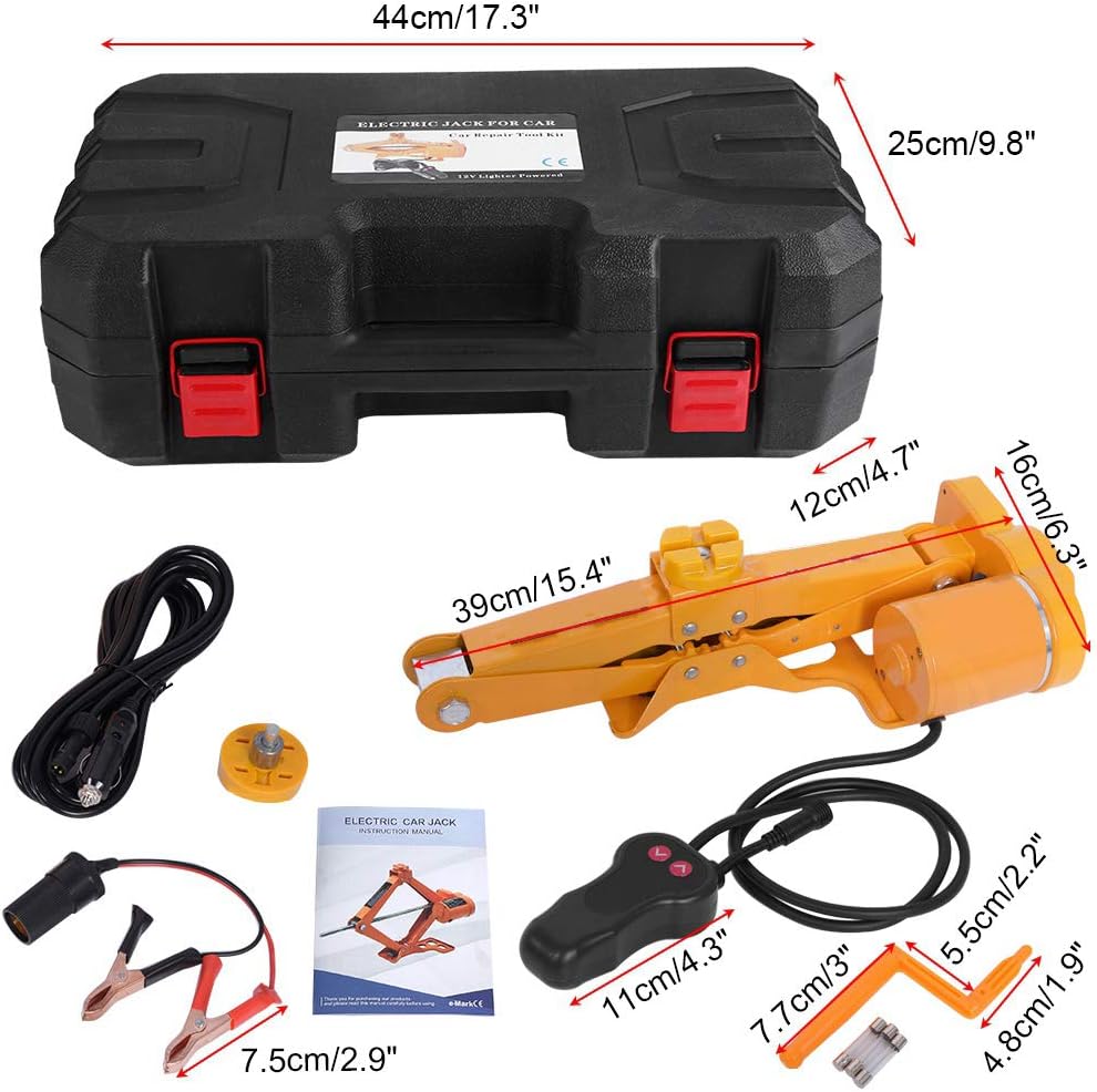 Cric Electric Auto tip Foarfecă 3T, 40x15.5cm Ridicare 12-42cm