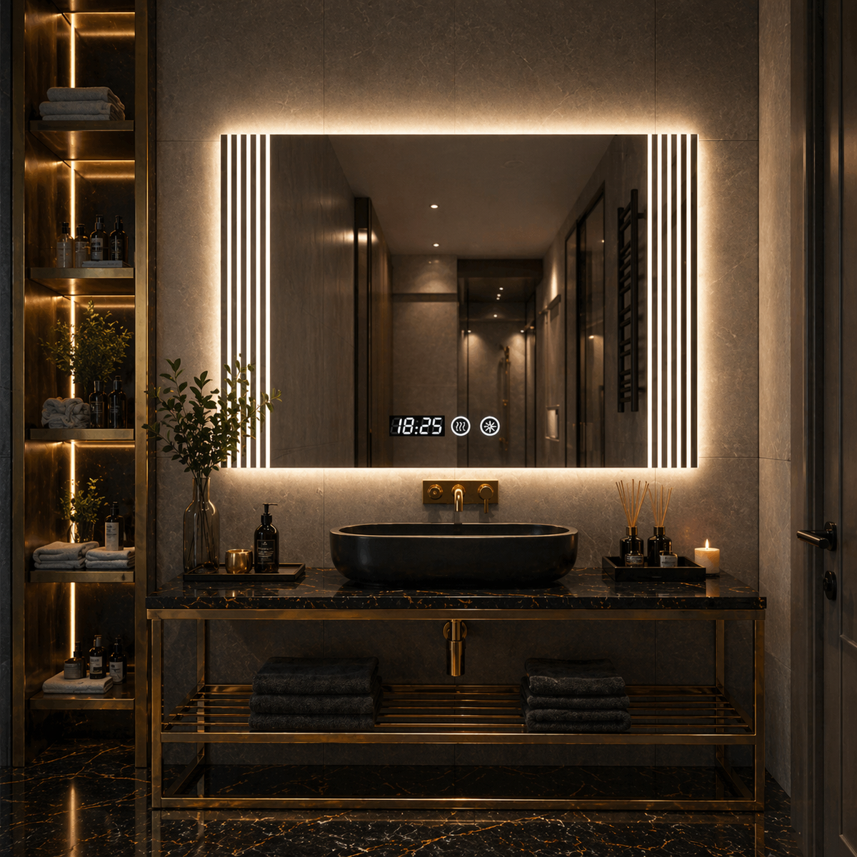Oglinda LED Premium 80x60 cu Touch, Antiaburire si Iluminare LED