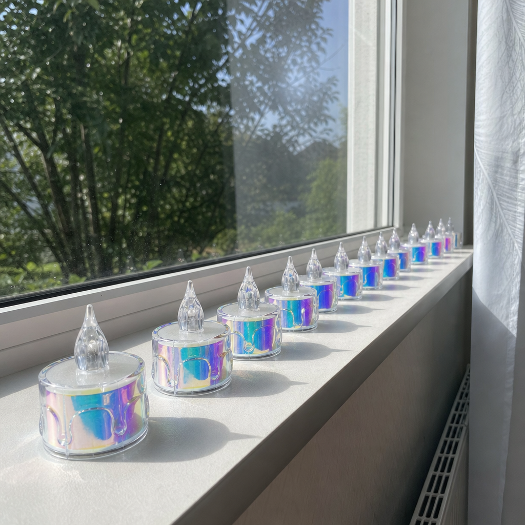 Set 15 Lumanri LED Fara Fum Decorative Multicolore cu Telecomanda - detaliu produs