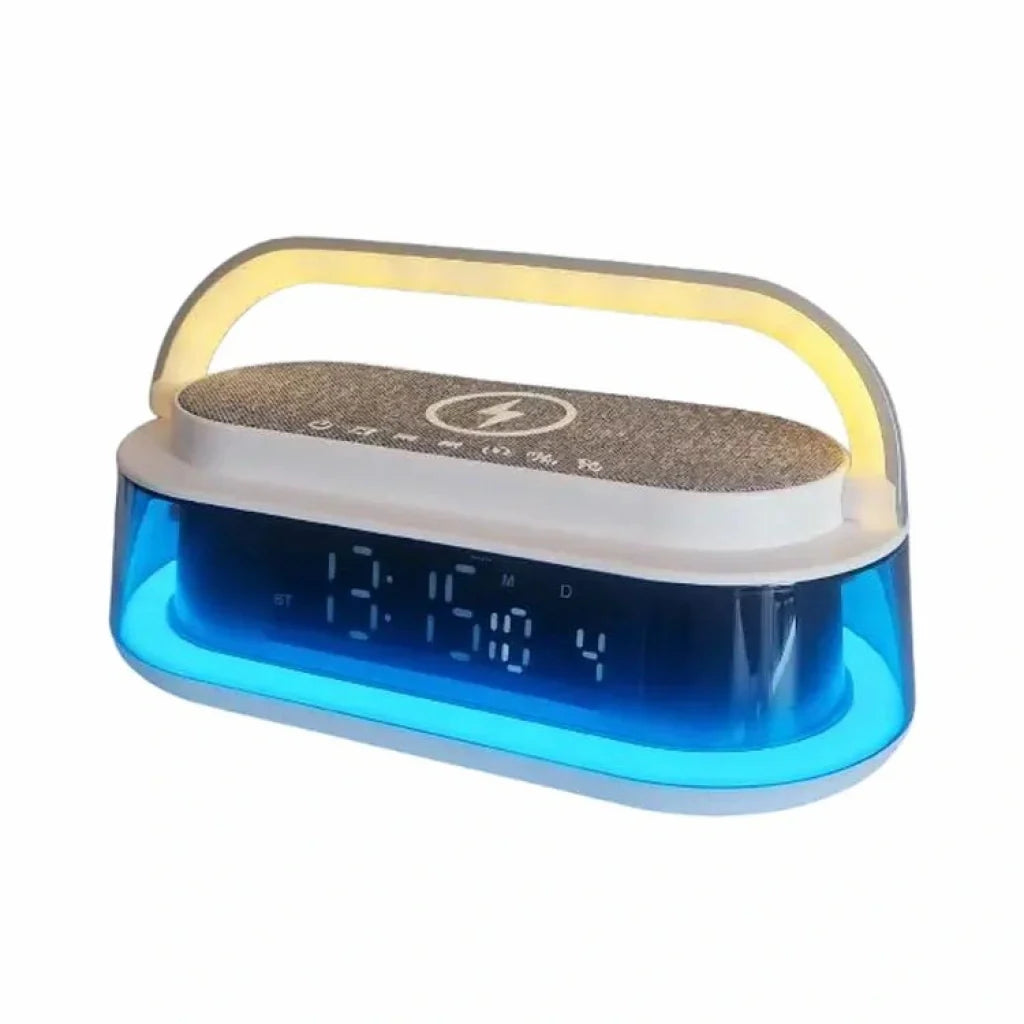 Boxa inteligenta cu ceas LED, incarcare wireless, 15W, Bluetooth 5.3 ,radio FM