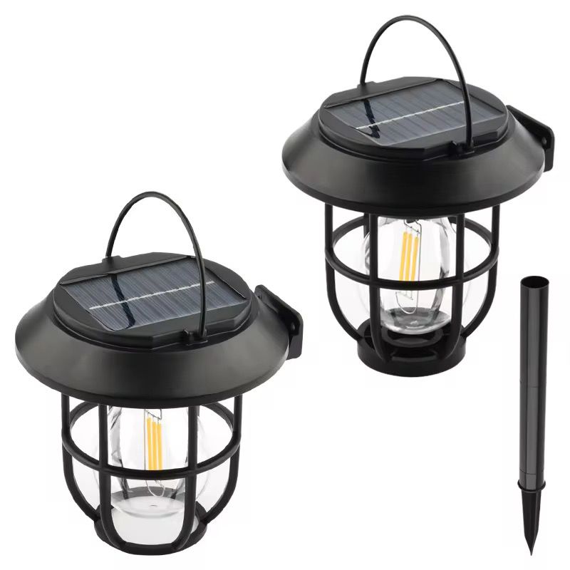 Lampa solara LED 3 in 1 pentru exterior, tip felinar, senzor lumina, iluminare decorativa gradina