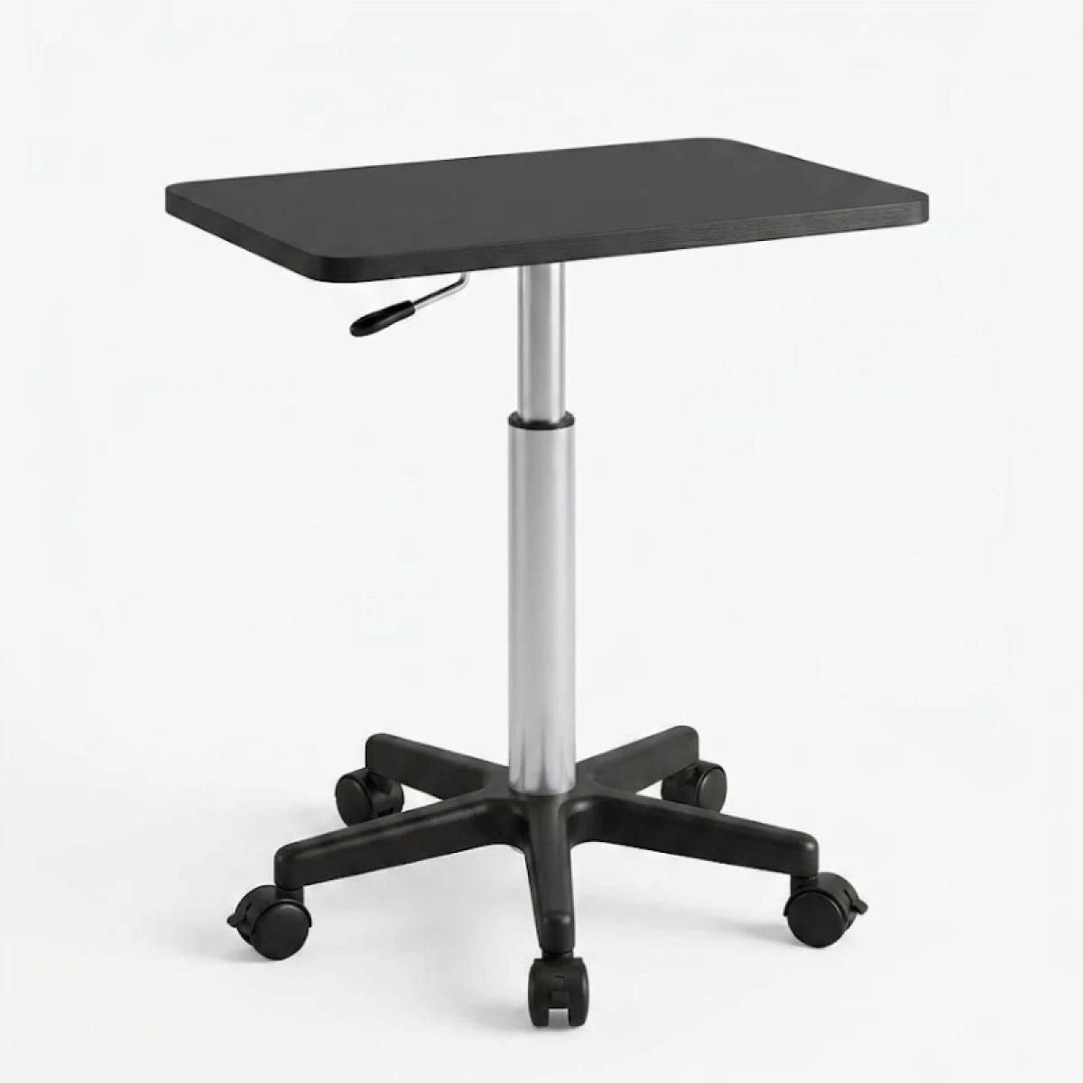 Masuta Portabila cu Inaltime Ajustabila 60x80 cm Piston Pneumatic Blat MDF Alb - imagine principala