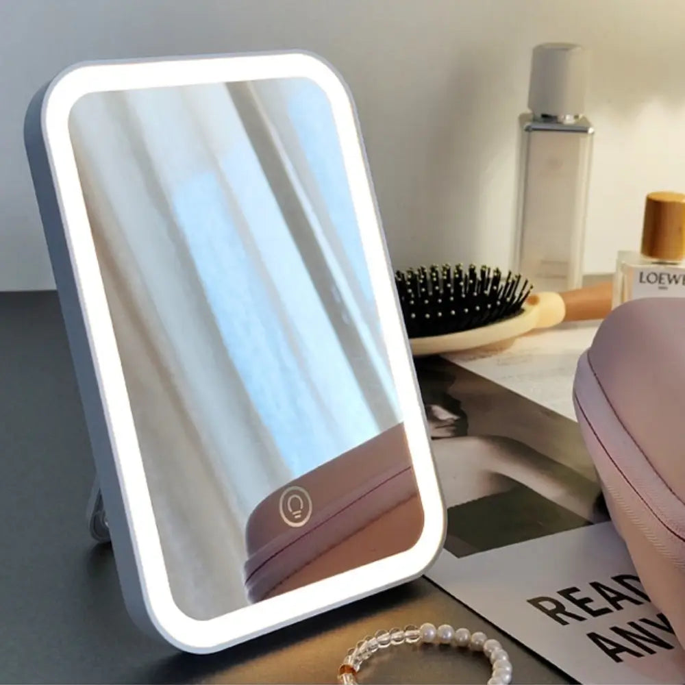 Geanta cosmetica cu oglinda LED, compacta pentru calatorii, 23x13x8 cm,