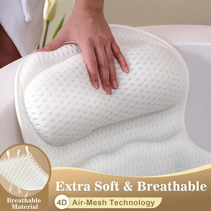 Perna de baie, 4D Air Mesh, 6 ventuze antiderapante, impermeabil, 45x47cm