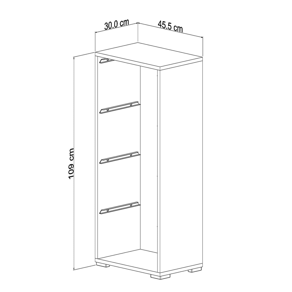 Organizator de depozitare cu 4 cosuri 45.3 x 29.7 x 116.3 cm