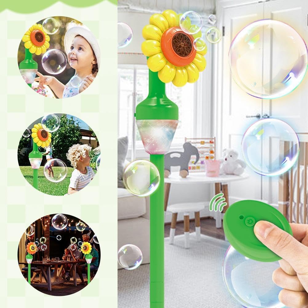KK Bubble Blower Bubble Tower Jucarie Copii cu Muzica si Pulverizator Girasol 119cm - detaliu produs