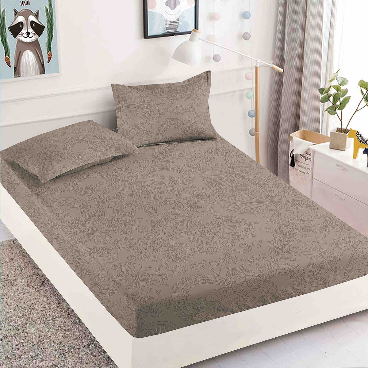 Huse de Pat 180x200 cm Bumbac 100% Alb Crem Gri Negru Protectie Completa - imagine principala