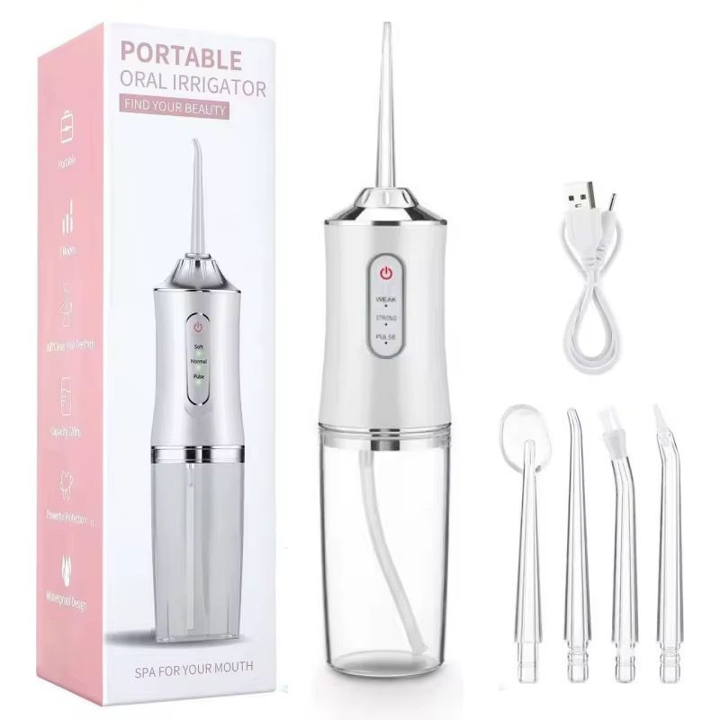 Irigator bucal electric, 1600 pulsatii/min, 5 programe, 300 ml, 4 Duze incluse,