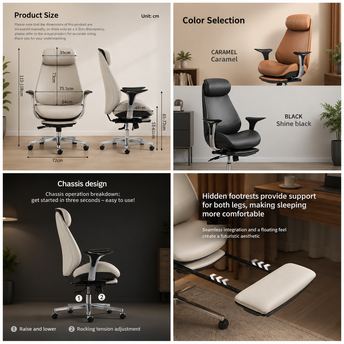 Scaun Gaming Ergonomic cu Spatar Inalt si Suport Lombar Ajustabil - detaliu produs