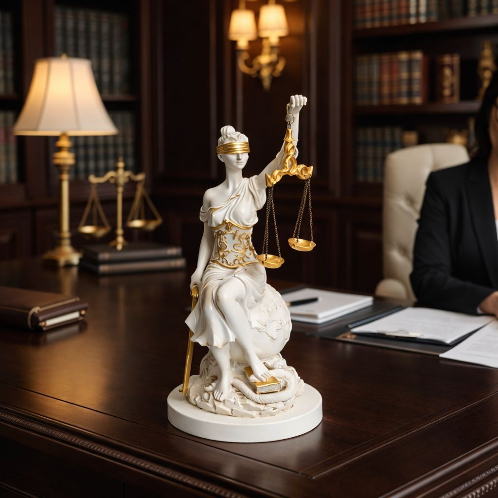 Statueta decorativa Lady Justice 34 cm – simbol al echilibrului si elegantei