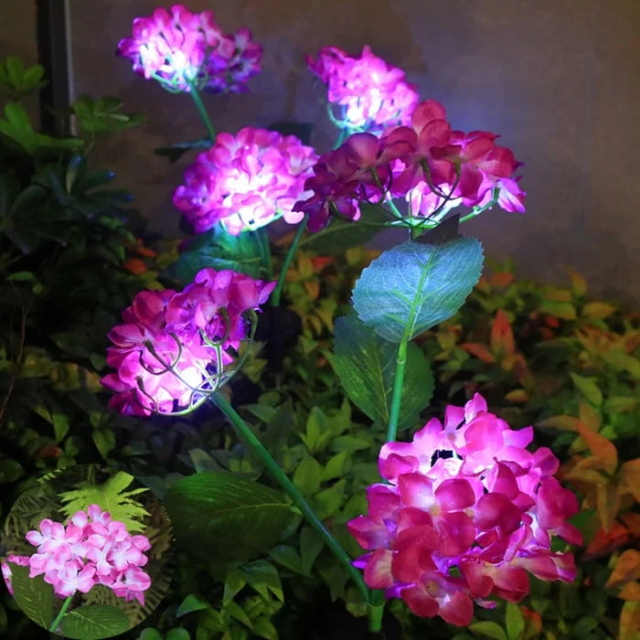 Set 2x Lampa Solara Decorativa Hortensie 70cm LED IP66 Panou Solar Integrat - detaliu produs
