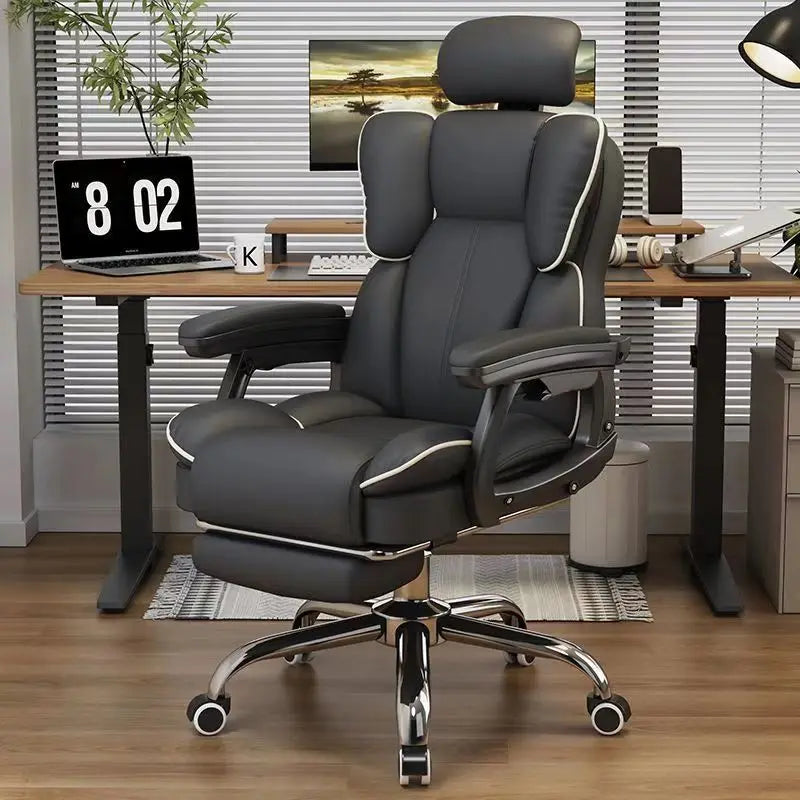Scaun Ergonomic Directorial cu Suport Picioare Rabatabil Piele Ecologica