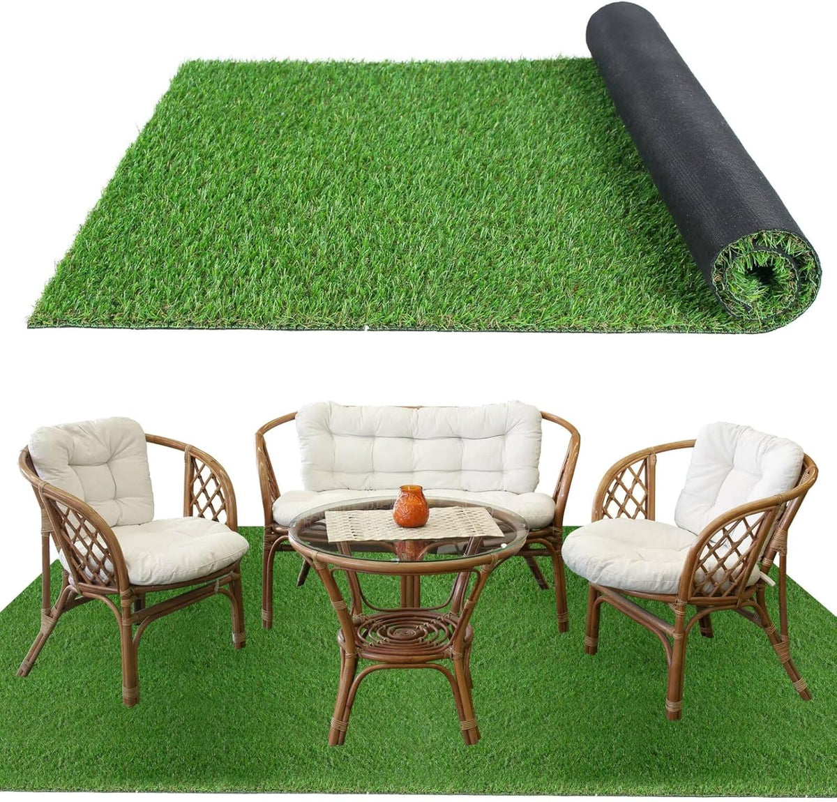 Gazon artificial decorativ – verde natural, drenaj rapid, rezistent UV si foc