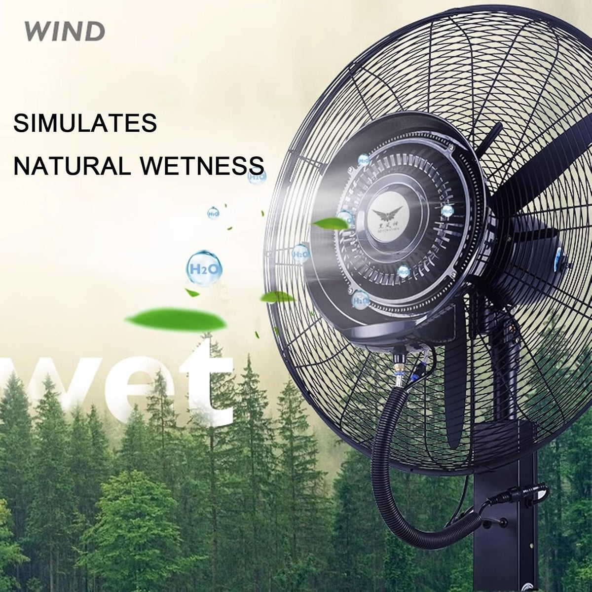 Ventilator industrial cu rezervor apa 40 litri, diametru 55cm, putere 160 W – 3 trepte