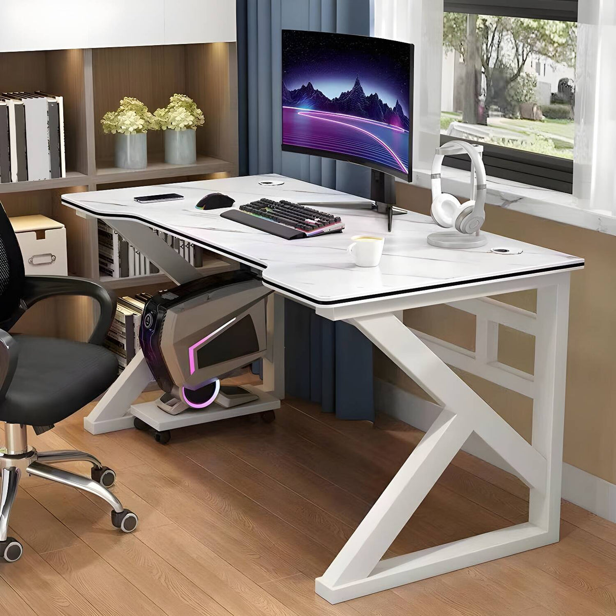 Birou gaming, structură metalică, design modern, 160 × 60 × 72 cm - detaliu produs