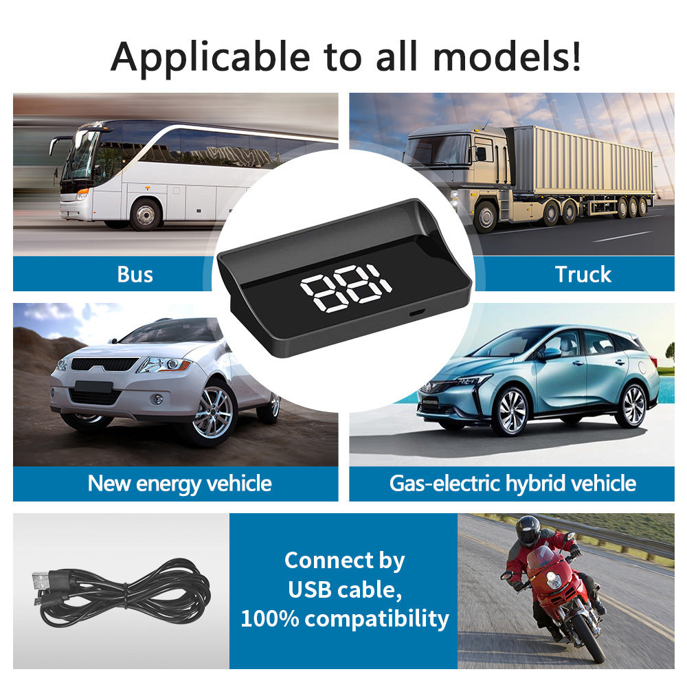 Head-Up Display HUD Auto cu GPS Vitezometru Digital Detectare Automata Universal Parbriz - detaliu produs
