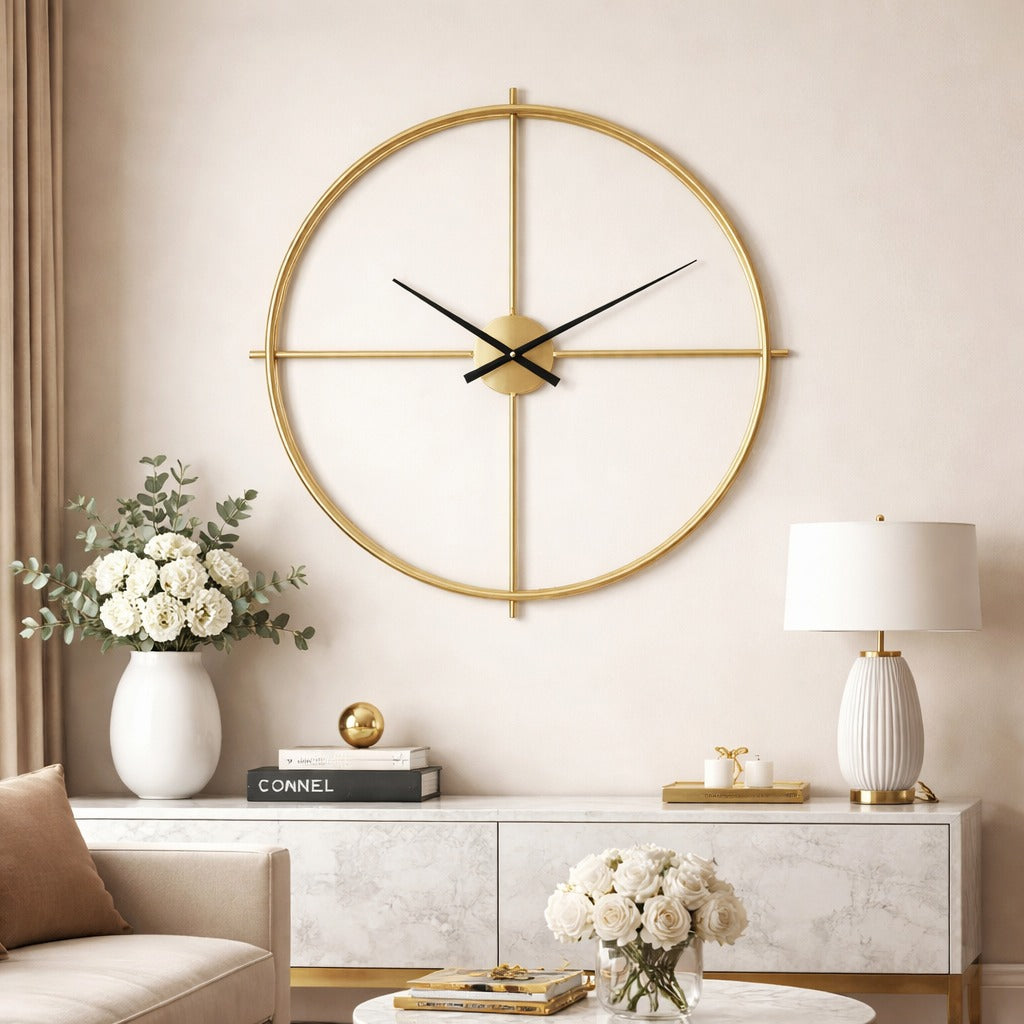 Ceas de perete modern minimalist – metal – design circular, 60 cm