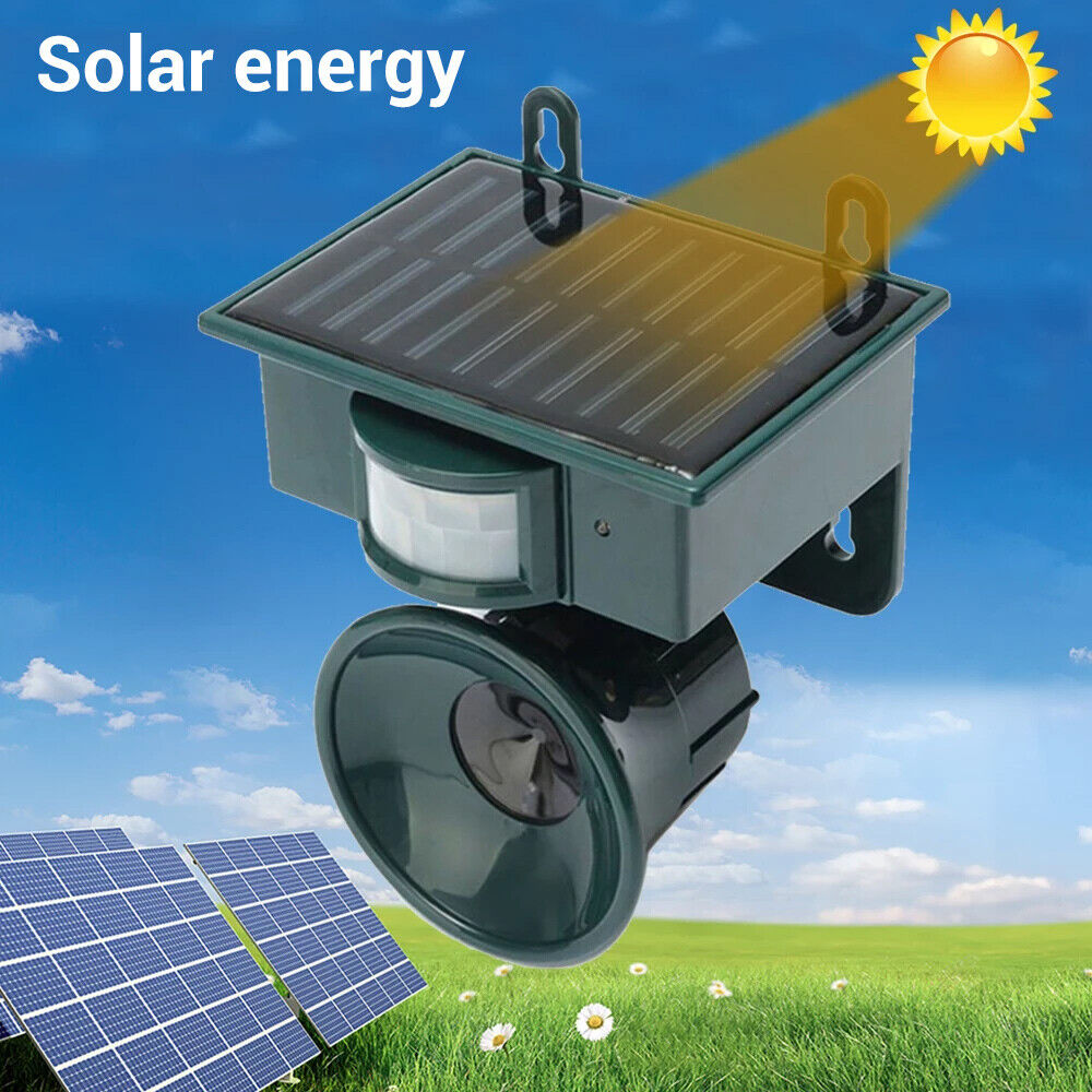 Repeller cu Ultrasunete pentru Alungarea Animalelor Panou Solar Senzor Miscare PIR - detaliu produs