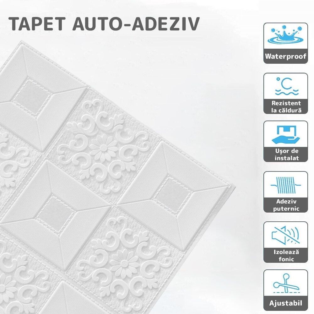 Tapet 3D Autoadeziv Patrate Design Modern pentru Tavan si Perete Usor de Montat - detaliu produs