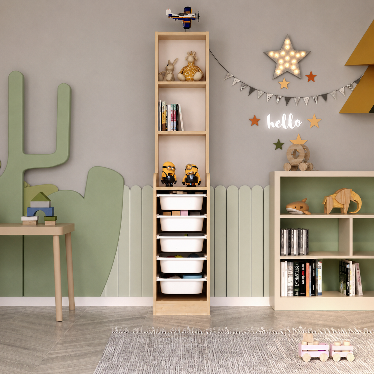 Dulap multifunctional cu 5 cosuri si 3 rafturi 178 cm