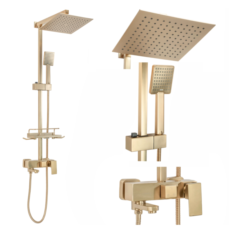 Coloana Dus cu Baterie Monocomanda Auriu Periat 104cm Design Modern - detaliu produs