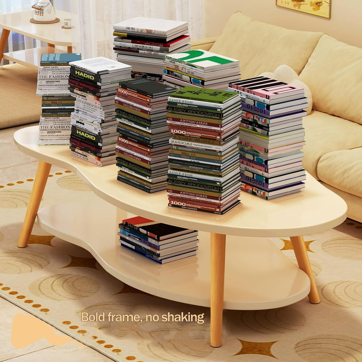 Masa de Cafea in Forma de Nor Cloud Table 2 Nivele 100cm Alb Design Modern - detaliu produs
