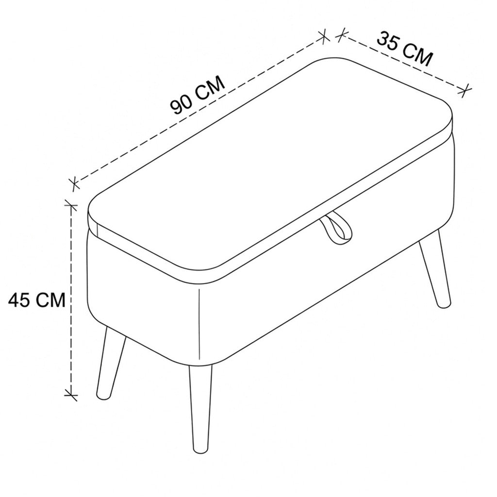 RENA OTTOMAN STORAGE BENCH (WITH STORAGE) - detaliu produs