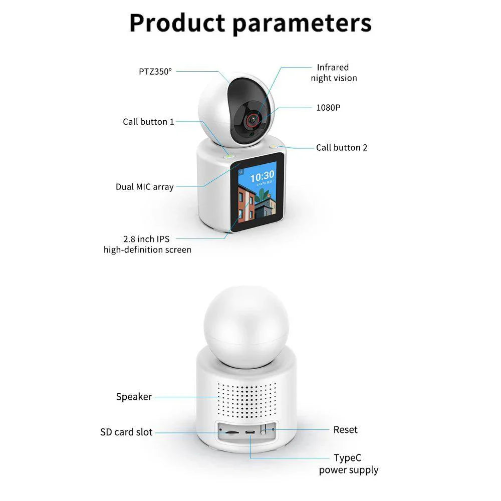 Camera Video WiFi 360° HD 1080p cu Comunicare Bidirectionala, Baby Monitor, Infrarosu, Detectare Miscarare, Stocare Cloud/SD