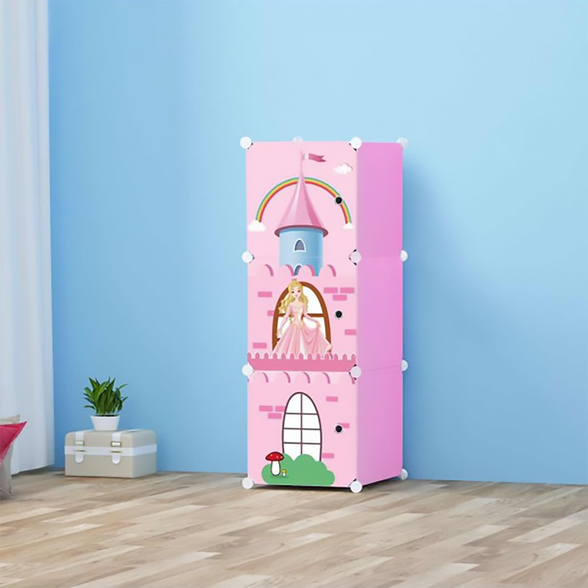 Dulap modular pentru copii, 3 rafturi, durabil, 111x37x37 cm, diferite modele