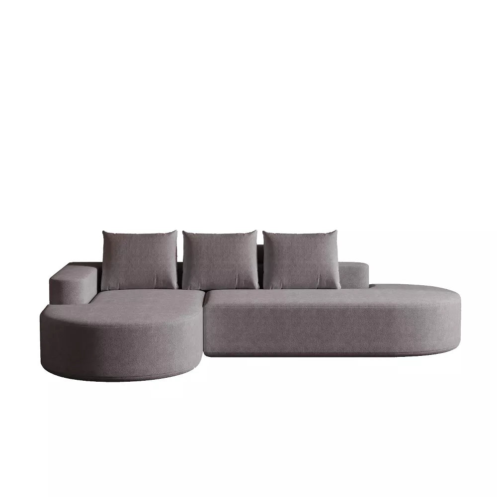 Canapea Coltar Premium Memory Foam HD 275x175x70 cm Material Plusat Reiat cu Dungi Groase