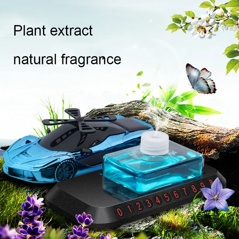 Odorizant solar pentru mașină cu placă de telefon, model masinuta, elice, difuzor de parfum