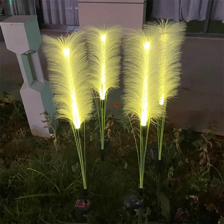 Set 2 Lampi Solare Decorative tip Iarba Pampas cu LED 70cm, lumina calda, IP66