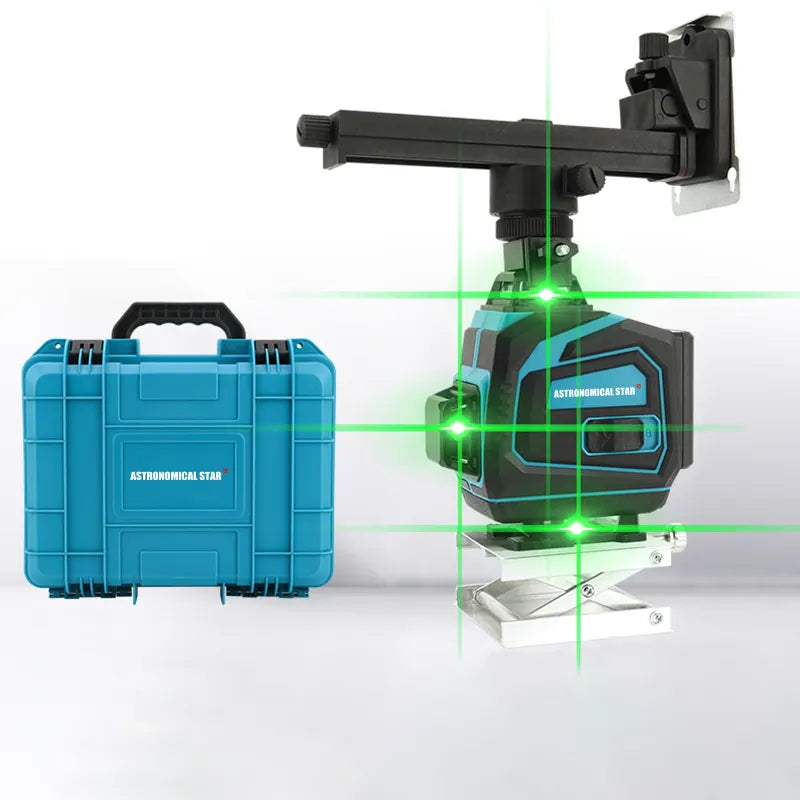 Kit Nivela Laser, autonivelare, telecomanda, linii verzi, 4x360°, trepied inclus