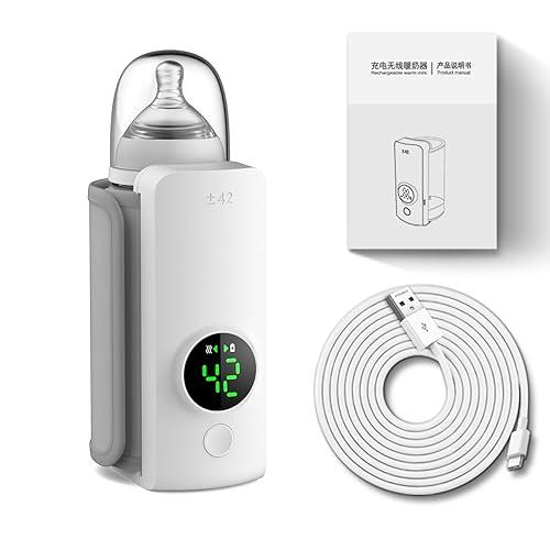 Incalzitor portabil pentru biberoane cu baterie 6000mAh reglaj temperatura 37-55°C incarcare USB