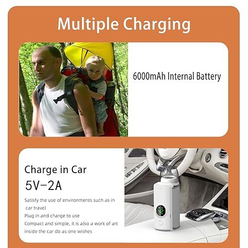 Incalzitor portabil pentru biberoane cu baterie 6000mAh reglaj temperatura 37-55°C incarcare USB