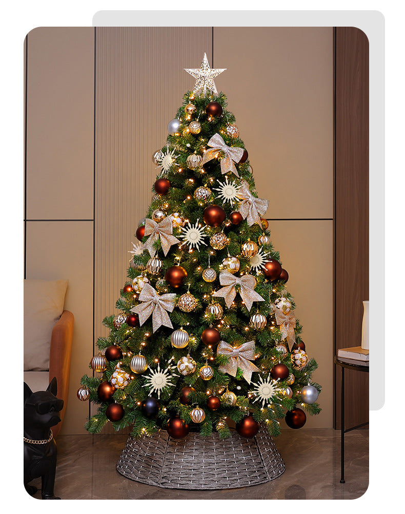 Brad artificial de Craciun decorat, luxos, cu 450 de ramuri dese, 150cm-180cm