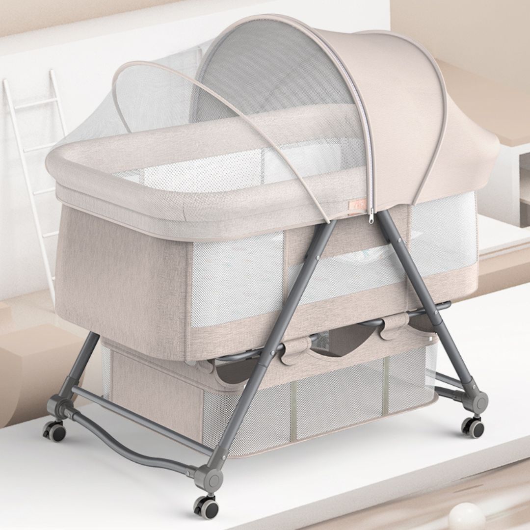 Patut bebelusi multifunctional – Portabil, Pliabil, cu Roti, cu Saltea, Nou-Nascuti