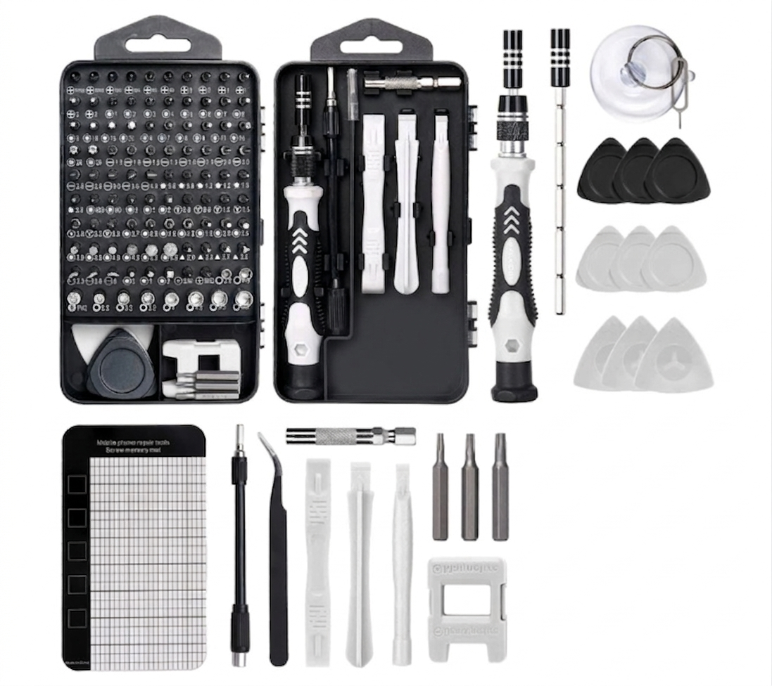 Set trusa surubelnita precizie cu 138 piese, biti otel, maner ergonomic