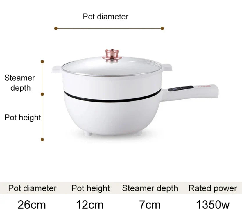 Tigaie Electrica Inteligenta 4L, 26 cm, Multifunctionala cu Panou Control, Invelis Antiaderent si Functii Gatit Rapid