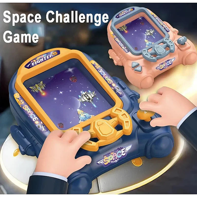 Consola de jocuri arcade cu 18 niveluri – Aventura spatiala, jucarie educativa pentru copii